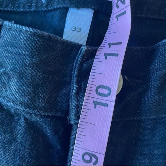 FRAME L’HOMME SLIM FIT MIDRISE BLACK NOIR SHRED JEANS‎ DISTRESSED SZ 33 NEW - Picture 9 of 10